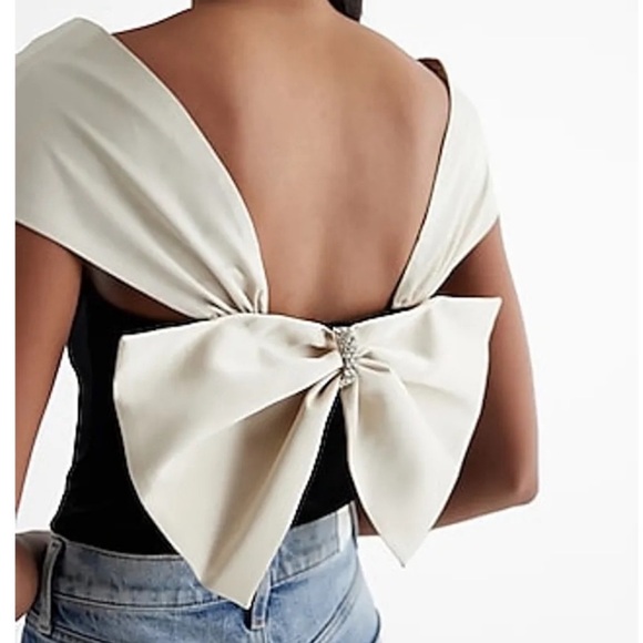 EXPRESS Velvet Bow Bodysuit - Picture 8 of 8